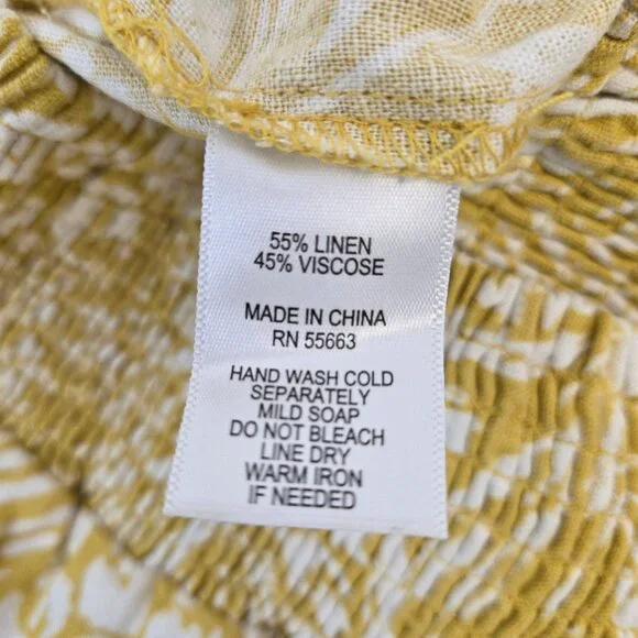 Tahari Linen & Viscose Blend Wide Leg Tropical Print Cropped Pants Size Small - Picture 7 of 7